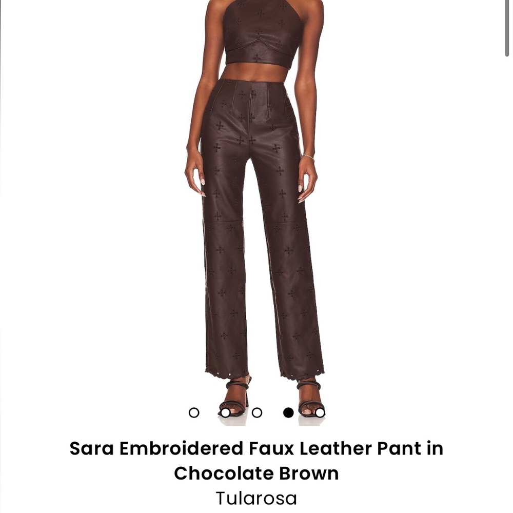 Tularosa from revolve brown leather eyelet pants